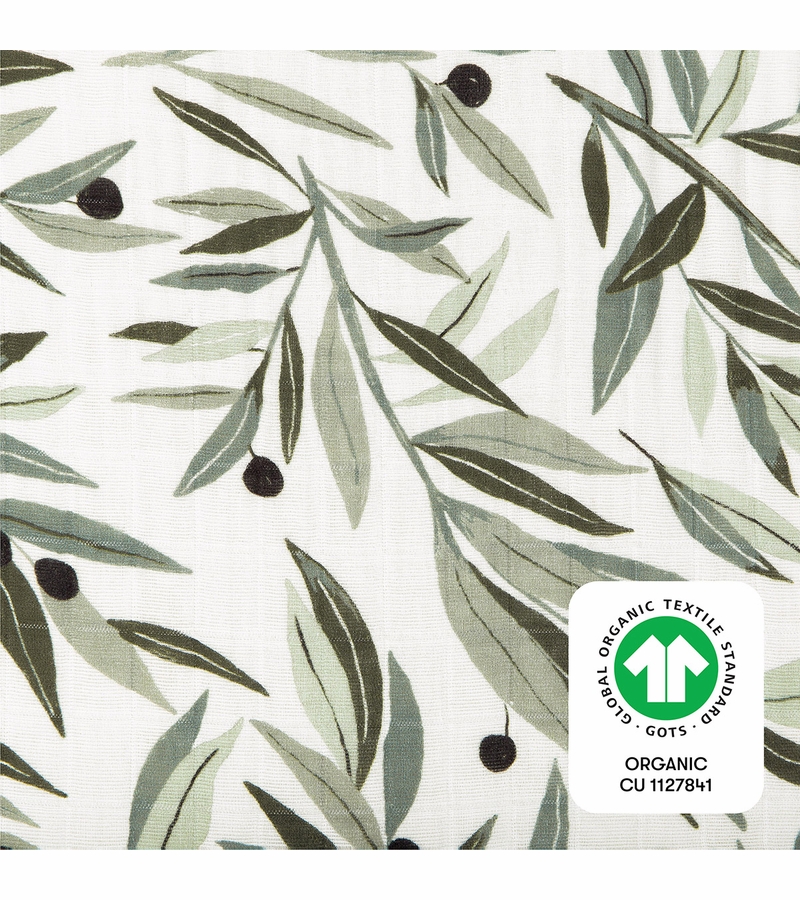 Babyletto AllStages Organic Muslin Cotton Sheet Olive Branches