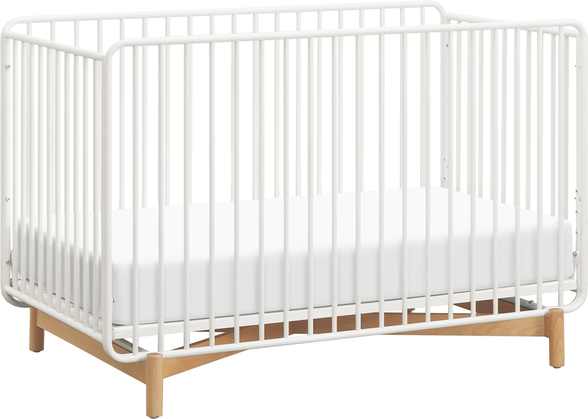 Babyletto Bixby Metal Crib with Toddler Bed Conversion Kit Warm White