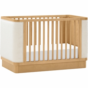 Babyletto Bondi Boucle 4-in-1 Convertible Crib w/ Toddler Bed Conversion Kit - Honey / Ivory Boucle