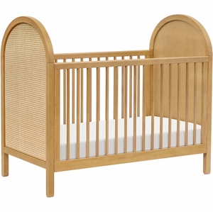 Babyletto Bondi Cane 3-in-1 Convertible Crib w/Toddler Bed Conversion Kit - Honey / Natural Cane