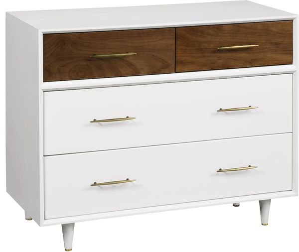Babyletto Eero 4Drawer Dresser White/Natural Walnut