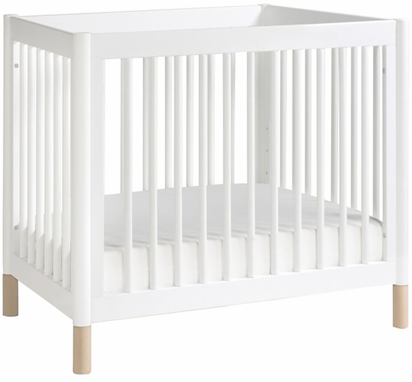 BabyLetto Gelato 2-in-1 Mini Crib - White/Natural