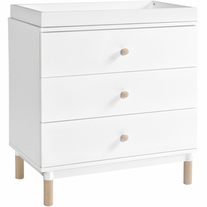 BabyLetto Gelato 3-Drawer Changer Dresser, Washed Natural Kb w/Removable Changing Tray In White