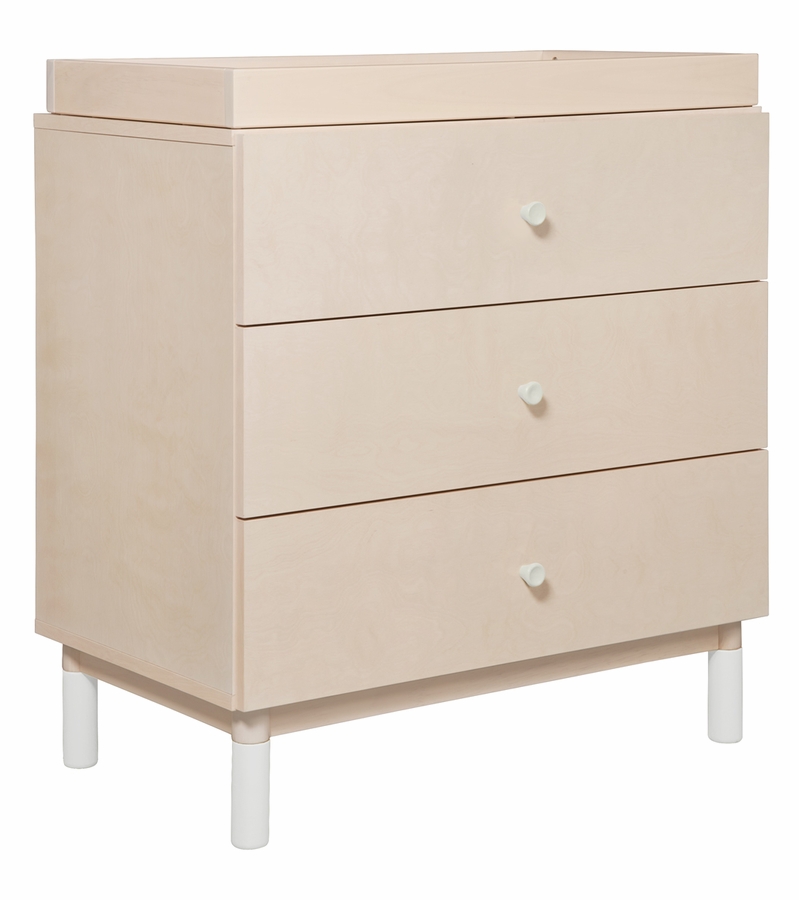 Babyletto Gelato 3Drawer Changer Dresser, White Color Feet w/Removable Changing Tray In Washed