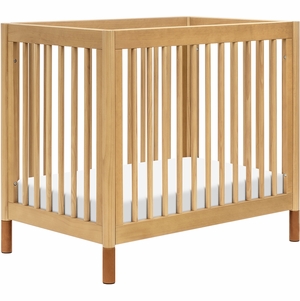 Babyletto Gelato 4-in-1 Convertible Mini Crib - Honey w/ Vegan Tan Leather Feet