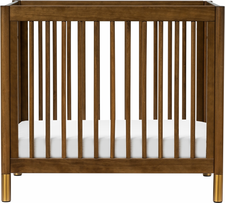Babyletto Gelato 4in1 Convertible Mini Crib Natural Walnut & Gold Feet