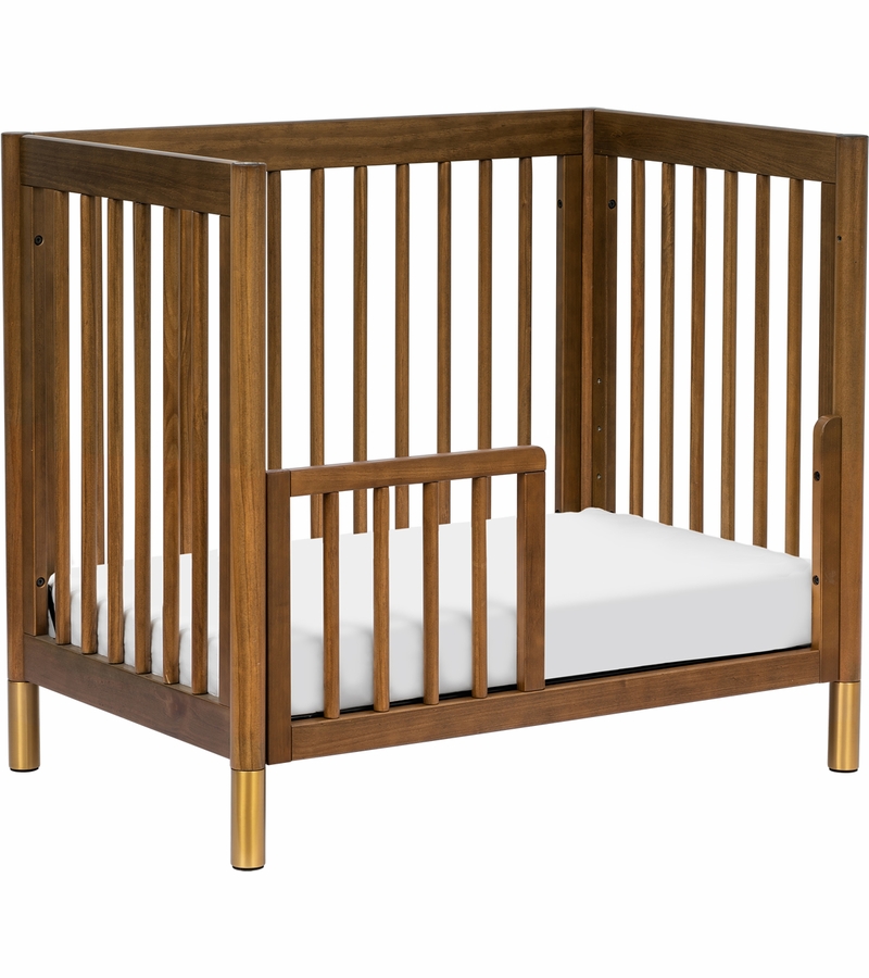 Babyletto Gelato 4in1 Convertible Mini Crib Natural Walnut & Gold Feet