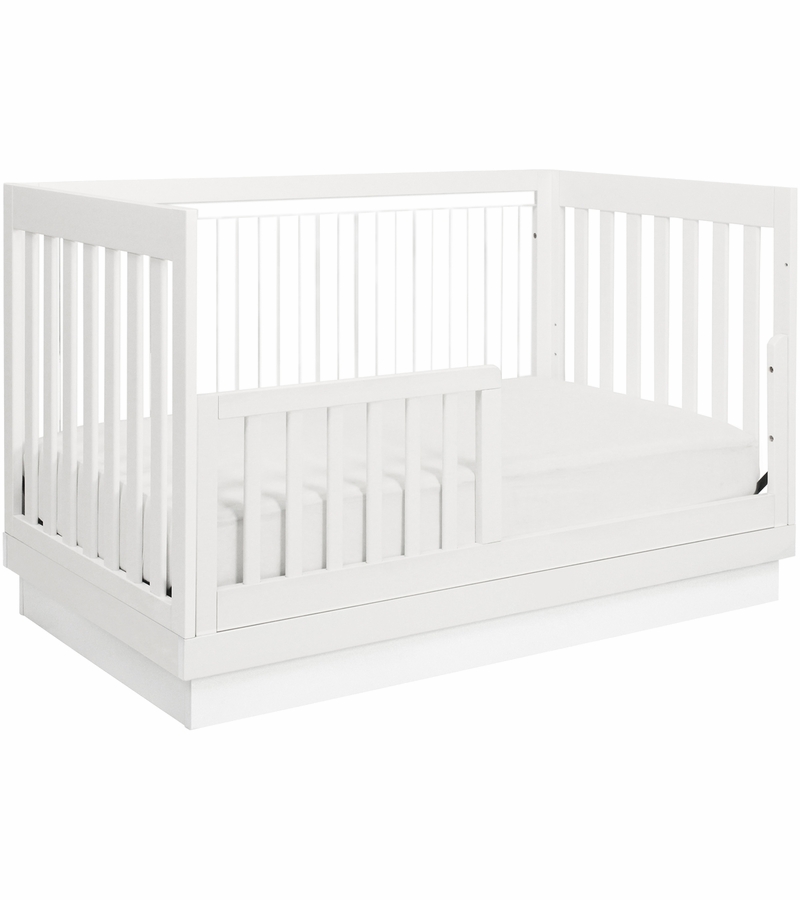 BabyLetto Harlow 3in1 Convertible Crib In White Finish, White Base