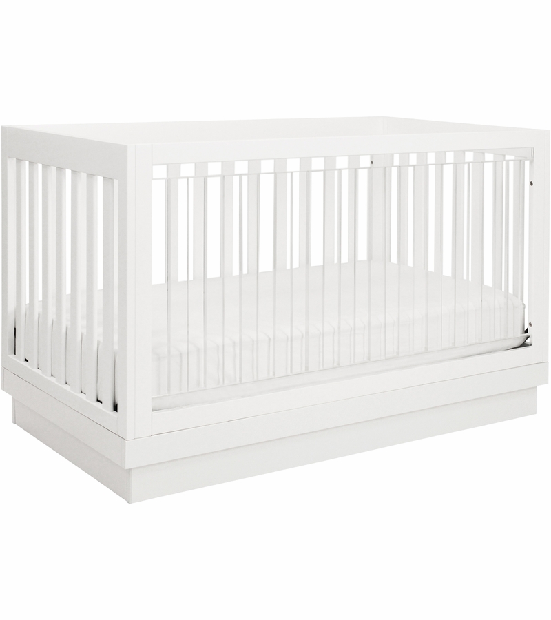 BabyLetto Harlow 3in1 Convertible Crib In White Finish, White Base