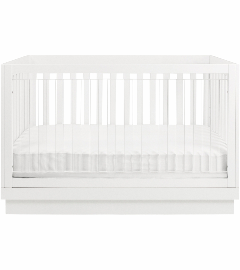 BabyLetto Harlow 3in1 Convertible Crib In White Finish, White Base
