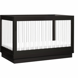 Babyletto Harlow Acrylic 3-in-1 Convertible Crib w/Toddler Bed Conversion Kit - Black / Acrylic