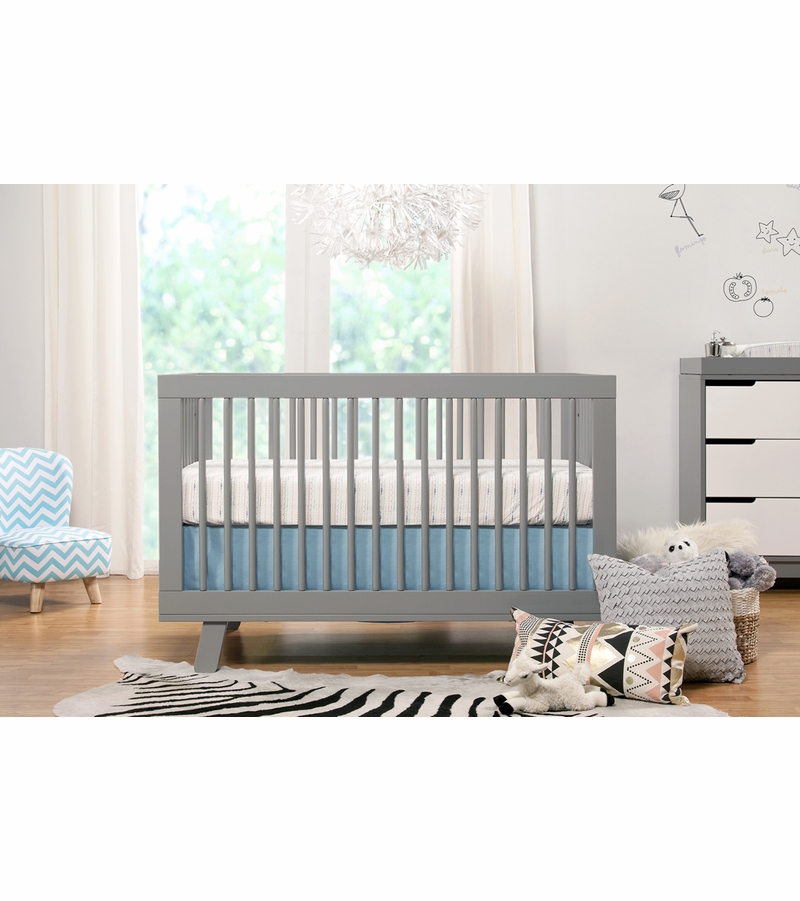 Babyletto Hudson 3in1 Convertible Crib with Toddler Bed Conversion Kit Grey Finish