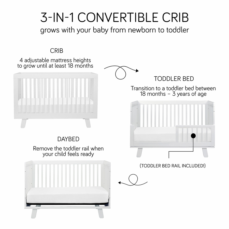 Babyletto Hudson 3in1 Convertible Crib with Toddler Bed Conversion