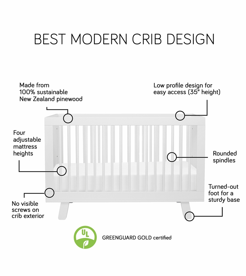 Babyletto Hudson 3in1 Convertible Crib with Toddler Bed Conversion