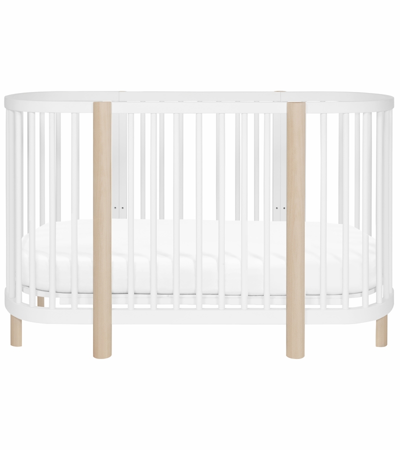 Babyletto Hula Convertible Oval Crib & Mini White/Washed Natural