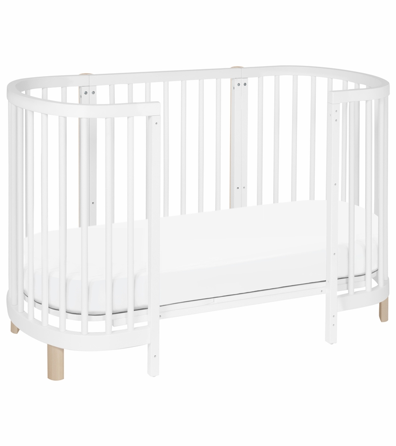 Babyletto Hula Convertible Oval Crib & Mini White/Washed Natural