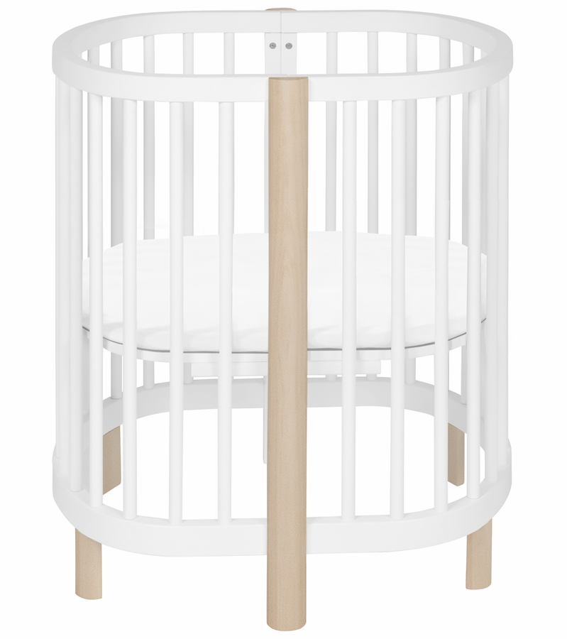 Babyletto Hula Convertible Oval Crib & Mini White/Washed Natural