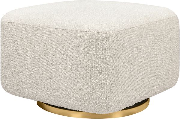 Babyletto Kiwi Gliding Ottoman - Ivory Boucle w/ Gold Base