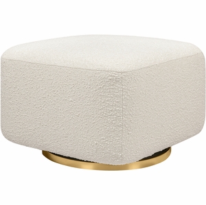 Babyletto Kiwi Gliding Ottoman - Ivory Boucle w/ Gold Base