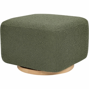 Babyletto Kiwi Gliding Ottoman - Olive Boucle w/ Light Wood Base