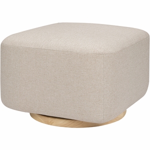 Babyletto Kiwi Gliding Ottoman - Performance Beach Eco-Weave w/ Light Wood Base
