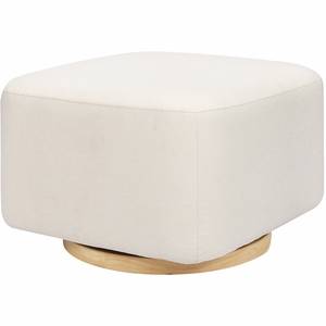 Babyletto Kiwi Gliding Ottoman - Performance Cream Eco-Weave w/ Light Wood Base