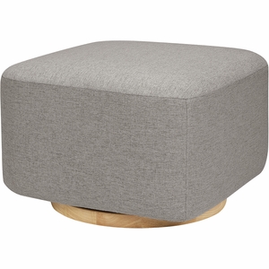 Babyletto Kiwi Gliding Ottoman - Performance Grey Eco-Weave w/ Light Wood Base