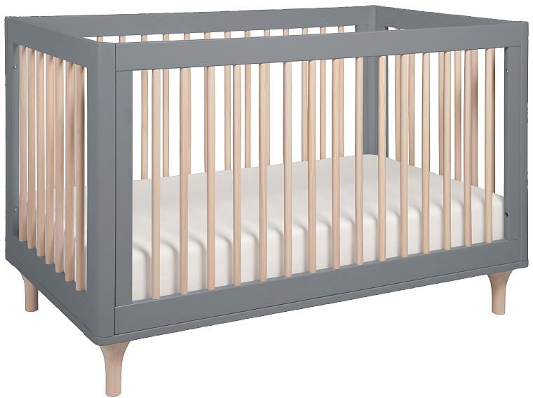 Babyletto Lolly 3In1 Convertible Crib with Toddler Bed Conversion Kit Grey/Washed Natural