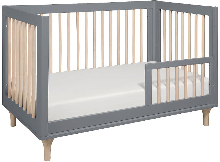 Babyletto Lolly 3In1 Convertible Crib with Toddler Bed Conversion Kit Grey/Washed Natural