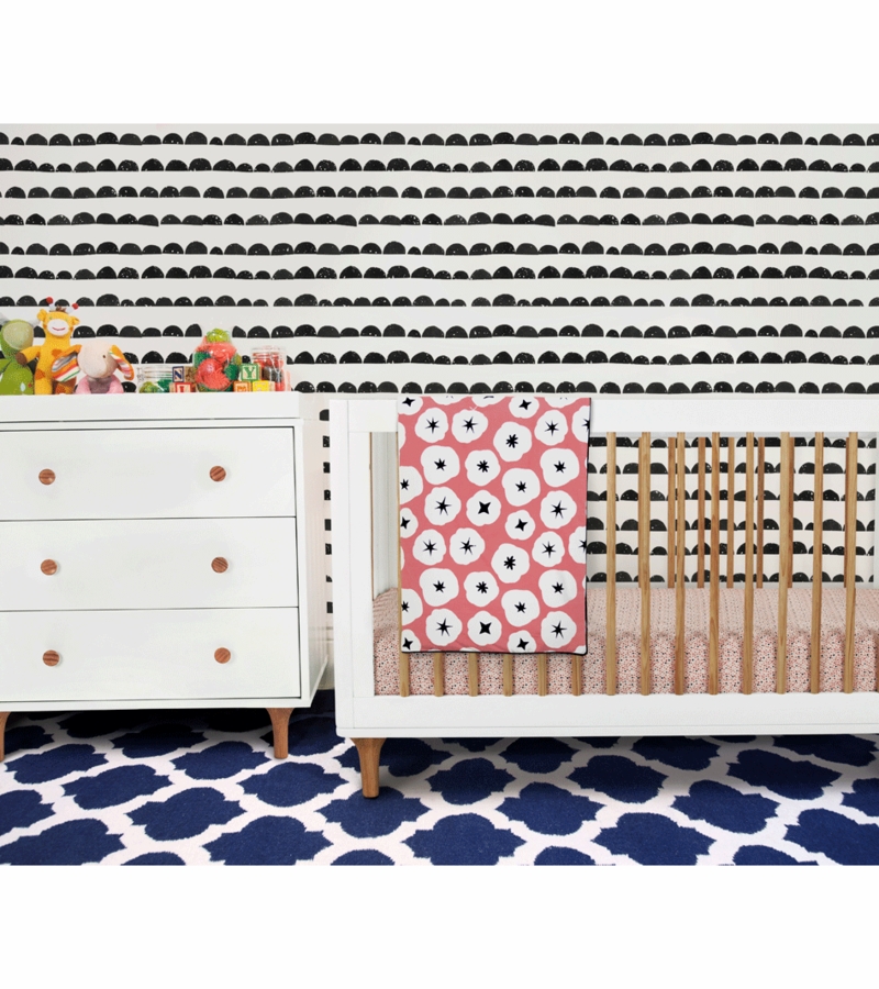 Babyletto Lolly 3In1 Convertible Crib with Toddler Bed Conversion Kit White/Natural