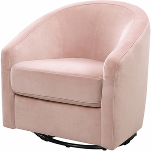 Babyletto Madison Swivel Glider - Blush Pink Velvet