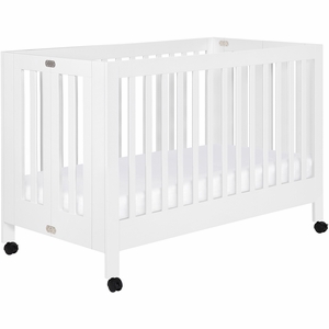 Babyletto Maki Full-Size Portable Folding Crib w/Toddler Bed Conversion Kit - White