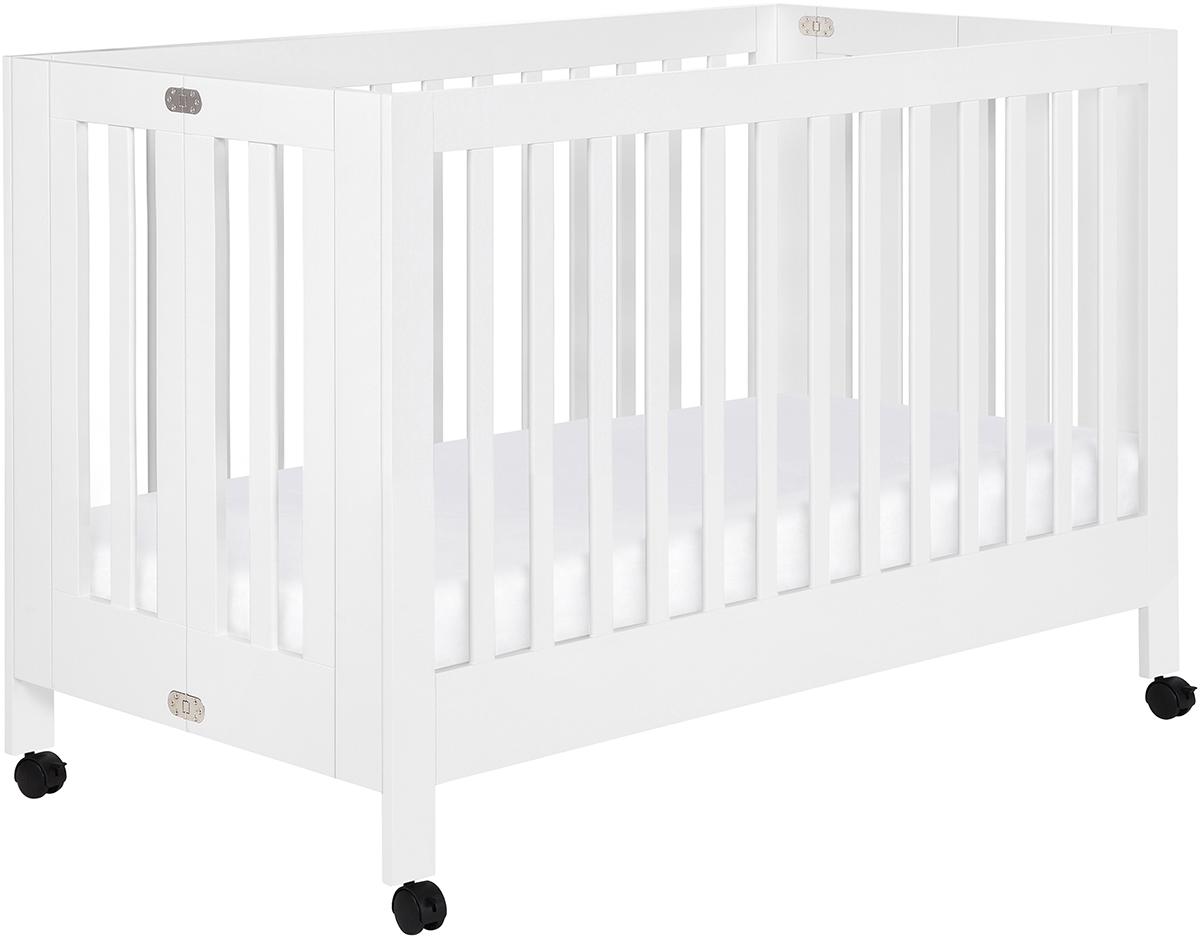 Babyletto Maki Full-Size Folding Crib w/Toddler Bed Conversion Kit - White