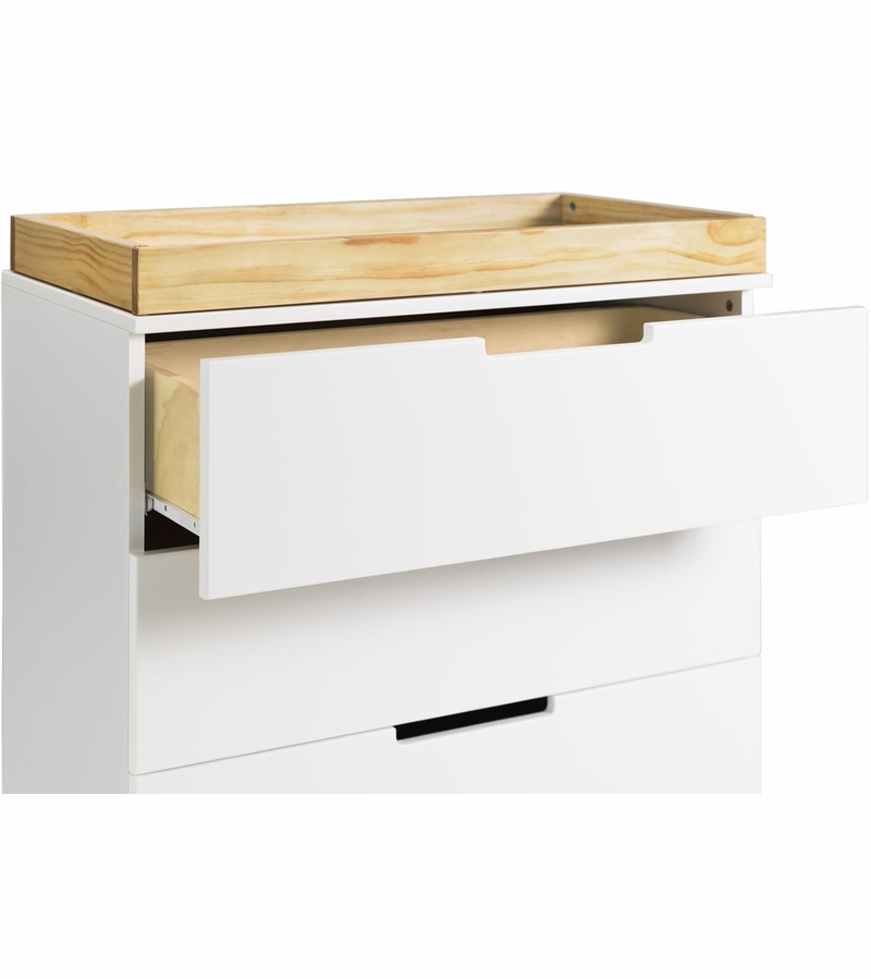 Babyletto Modo 3Drawer Changer Dresser, KD w/Removable Changing Tray in White/Natural