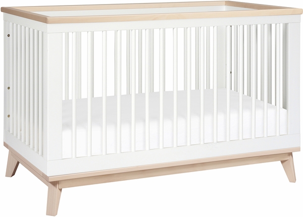Babyletto Scoot 3-in-1 Convertible Crib w/Toddler Bed Conversion Kit - White / Washed Natural