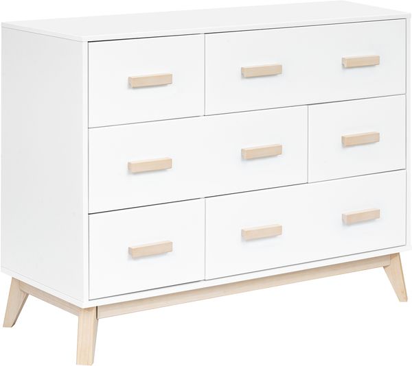 Babyletto Scoot 6Drawer Dresser White / Washed Natural