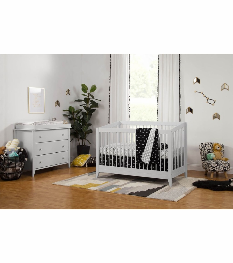 BabyLetto Sprout 3Drawer Changer Dresser KD Light Grey