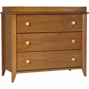 Babyletto Sprout 3-Drawer Changer Dresser w/Removable Changing Tray - Chestnut / Natural