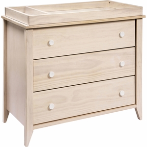 Babyletto Sprout 3-Drawer Changer Dresser w/Removable Changing Tray - Washed Natural / White