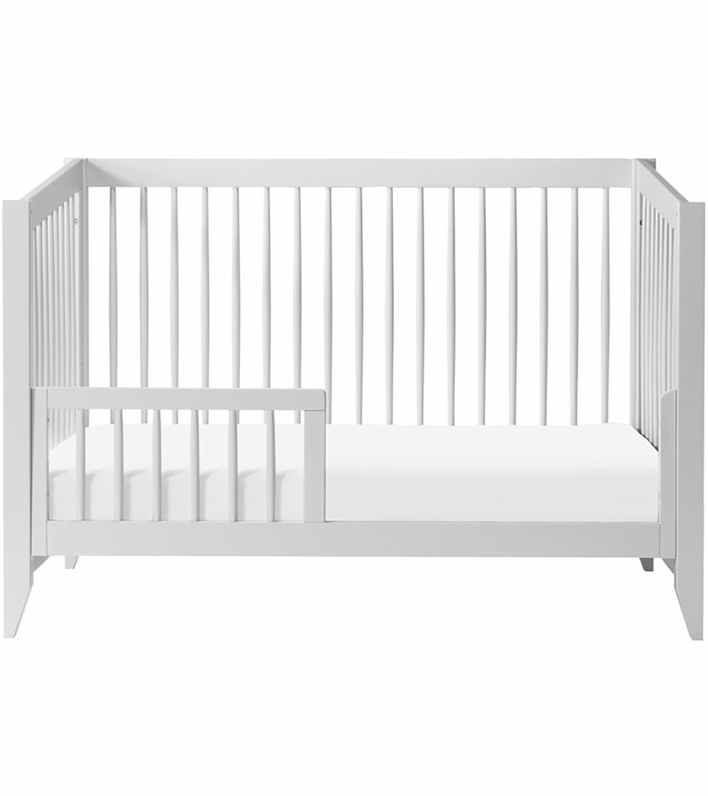 BabyLetto Sprout 4in1 Convertible Crib with Toddler Bed Conversion Kit in Light Grey