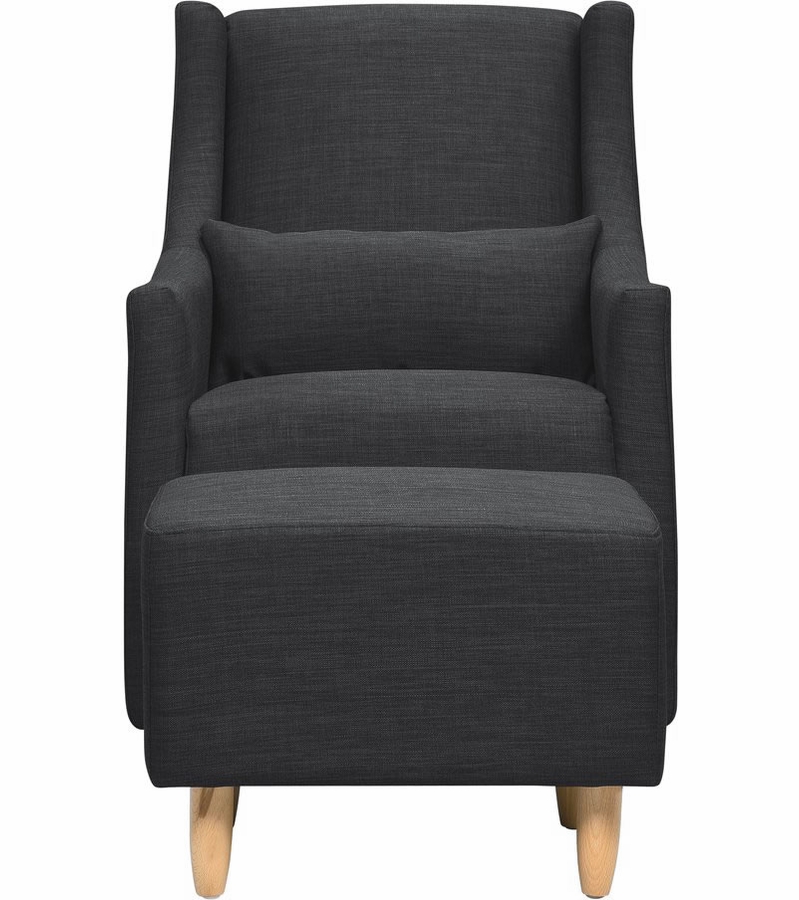 BabyLetto Toco Swivel Glider & Ottoman Coal Grey
