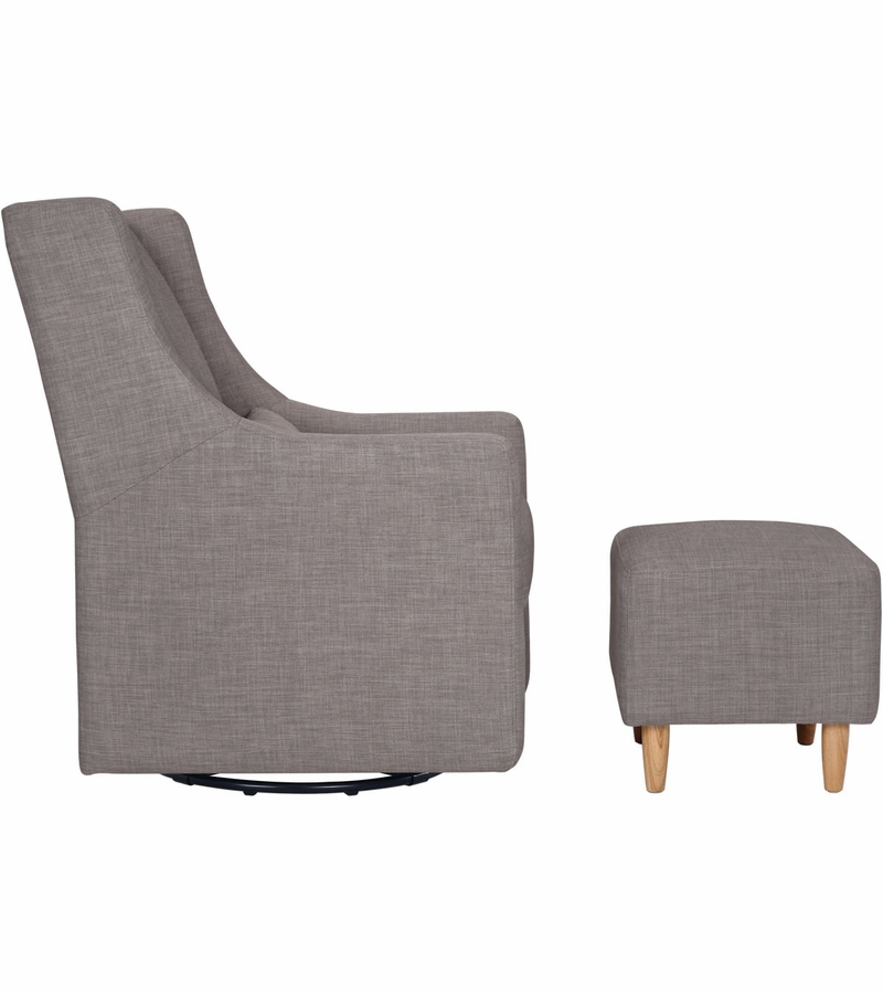 BabyLetto Toco Swivel Glider & Ottoman Grey Tweed