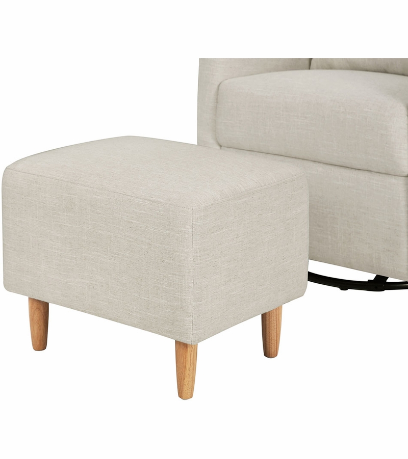 BabyLetto Toco Swivel Glider & Ottoman Linen White