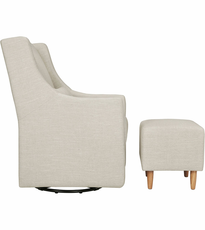 BabyLetto Toco Swivel Glider & Ottoman Linen White