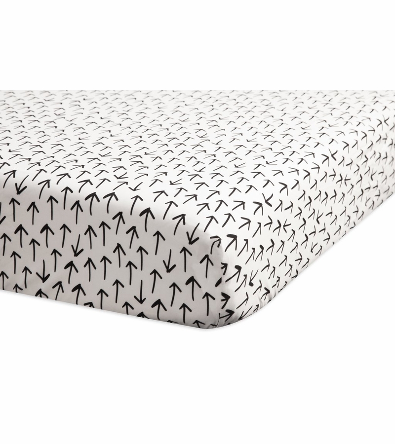 Babyletto Tuxedo Monochrome Arrows Fitted Crib Sheet