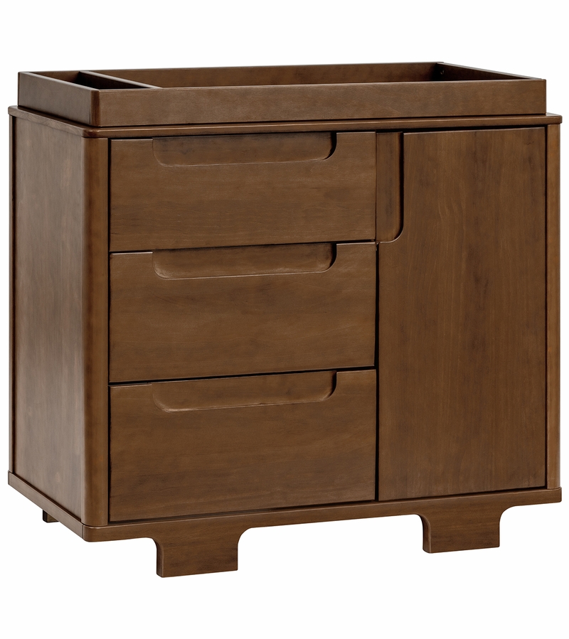 Babyletto Yuzu 3Drawer Changer Dresser, KD w/Removable Changing Tray Natural Walnut