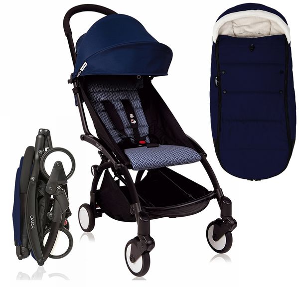 Babyzen 2018 / 2019 Yoyo+ 6+ Stroller & Polar Footmuff - Black / Blue