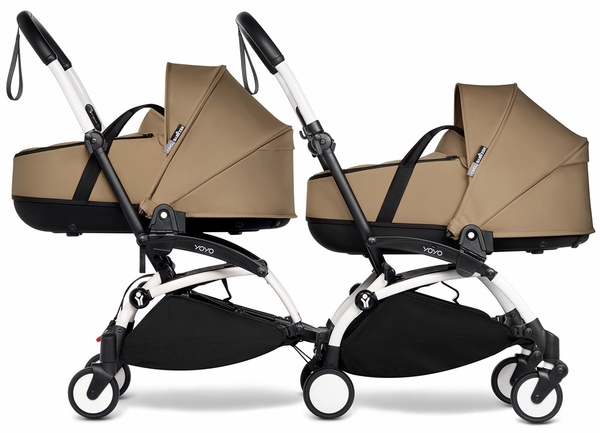 Babyzen YOYO Connect Double Stroller Bassinet / Bassinet Bundle - White / Toffee