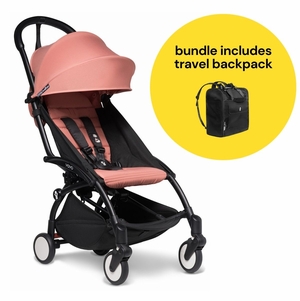 Babyzen YOYO2 Ultra Compact 6+ Stroller + Travel Backpack Bundle - Black / Ginger