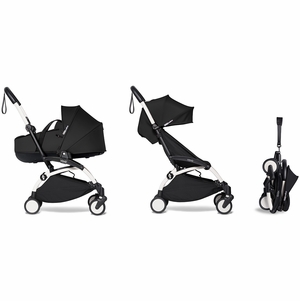 Babyzen YOYO2 Ultra Compact Complete 6+ Stroller with Bassinet Bundle - White/Black